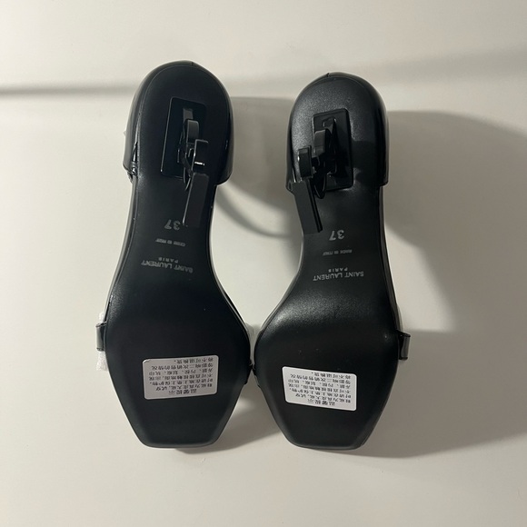 Saint Laurent YSL Opyum Logo Leather Sandals Heels - Picture 7 of 8
